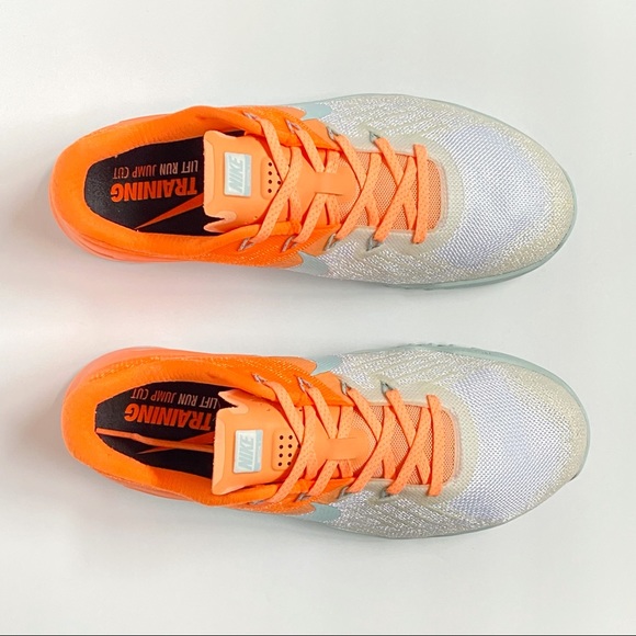 Nike Metcon 3 orange white blue material lace up trainers sneakers - Picture 2 of 8